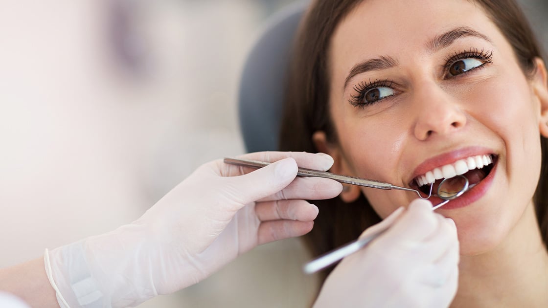 Woman at the dentist